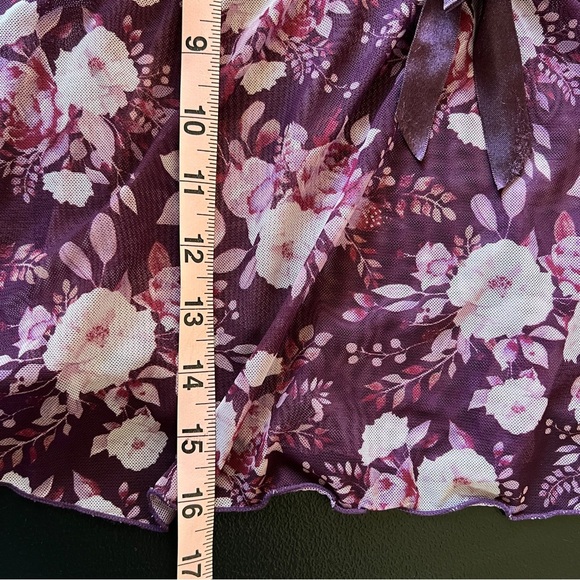 Y2K Lace Floral Sheer Purple Babydoll Cami Top Purple Fairy Coquette - Picture 11 of 11